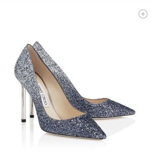 Jimmy Choo Romy 100 Glitter Pump, size 8.5
